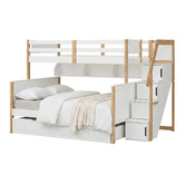 Gigi's Garden Evren Single Over Double Bunk Bed with Staircase &amp; Shelf
