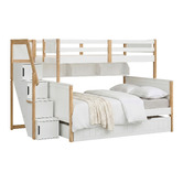 Gigi's Garden Evren Single Over Double Bunk Bed with Staircase &amp; Shelf