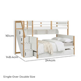 Gigi's Garden Evren Single Over Double Bunk Bed with Staircase &amp; Shelf