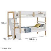 Gigi's Garden Evan Single Bunk Bed with Shelves &amp; Staircase