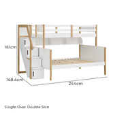 Gigi's Garden Evren Single Over Double Bunk Bed with Shelves