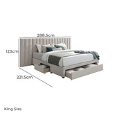 Gigi's Garden Solene Upholstered Bed Frame with Drawers