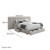 Gigi's Garden Solene Upholstered Bed Frame with Drawers