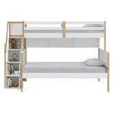 Gigi's Garden Evren Single Over Double Bunk Bed with Staircase &amp; Shelf