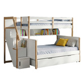 Gigi's Garden Evren Single Over Double Bunk Bed with Staircase &amp; Shelf