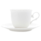 Casa Domani Casual White Florence 200ml Porcelain Cups &amp; Saucers