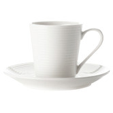 Casa Domani Casual White Evolve 90ml Porcelain Demi Cups &amp; Saucers