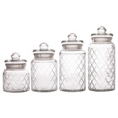 Casa Domani 4 Piece Trellis Glass Storage Jar Set | Temple & Webster