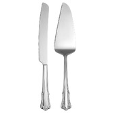 Casa Domani 2 Piece Brocade Stainless Steel Cake Serving Set