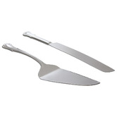 Casa Domani 2 Piece Brocade Stainless Steel Cake Serving Set