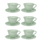 Casa Domani Florence Scalloped 220ml Porcelain Teacups &amp; Saucers