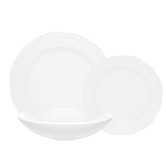 Casa Domani 12 Piece Florence Scalloped Rim Porcelain Dinner Set