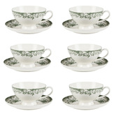 Casa Domani Rosetta 200ml Teacups &amp; Saucers