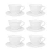 Casa Domani Florence Scalloped 220ml Porcelain Teacups &amp; Saucers
