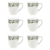 Casa Domani Rosetta 370ml Porcelain Coupe Mugs