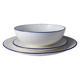 Casa Domani 12 Piece Cafe Blue Porcelain Coupe Dinner Set