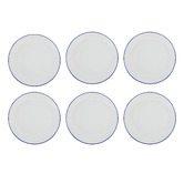 Casa Domani Cafe Blue Porcelain Coupe Dinner Plates