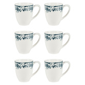 Casa Domani Rosetta 370ml Porcelain Coupe Mugs