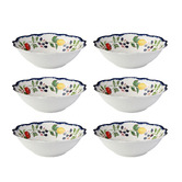 Casa Domani Frutta Scalloped Porcelain Coupe Bowls