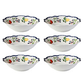 Casa Domani Frutta Scalloped Porcelain Coupe Bowls