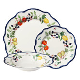 Casa Domani 12 Piece Frutta Scalloped Porcelain Dinner Set