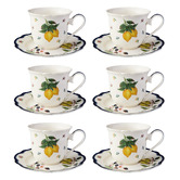 Casa Domani Frutta Scalloped 280ml Porcelain Cups &amp; Saucers