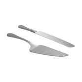 Casa Domani 2 Piece Brocade Stainless Steel Cake Serving Set