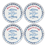 Casa Domani Pesce Porcelain Coupe Side Plates