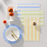 Casa Domani Stripes Banda Scallop Placemats
