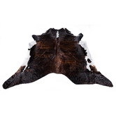 All Natural Hides and Sheepskins Chocolate &amp; White Brindle Natural Cowhide Rug