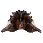 All Natural Hides and Sheepskins Mahogany Brown Natural Cowhide Rug