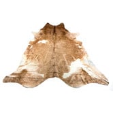 All Natural Hides and Sheepskins Caramel &amp; White Natural Cowhide Rug