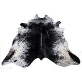 All Natural Hides and Sheepskins Dark Black Speckled Natural Cowhide Rug