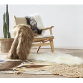All Natural Hides and Sheepskins Caramel &amp; White Natural Cowhide Rug