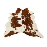 All Natural Hides and Sheepskins Brown &amp; White Calf Hide Rug