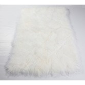 All Natural Hides and Sheepskins Ivory Mongolian Sheepskin Blanket