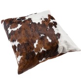 All Natural Hides and Sheepskins Tri Colour Iasis Cow Hide Cushion