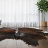 All Natural Hides and Sheepskins Mahogany Brown Natural Cowhide Rug