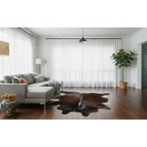 All Natural Hides and Sheepskins Mahogany Brown Natural Cowhide Rug