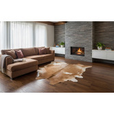 All Natural Hides and Sheepskins Caramel &amp; White Natural Cowhide Rug