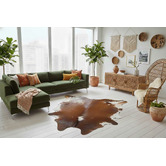 All Natural Hides and Sheepskins Dark Brown Speckled Natural Cowhide Rug