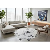 All Natural Hides and Sheepskins Speckled Black Natural Cowhide Rug