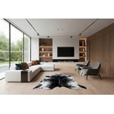 All Natural Hides and Sheepskins Dark Black Speckled Natural Cowhide Rug