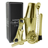 Gimlet Lane 7 Piece Gold Stainless Steel Cocktail Kit