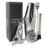 Gimlet Lane 7 Piece Silver Stainless Steel Cocktail Kit