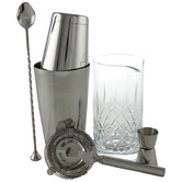 Gimlet Lane 6 Piece Silver Stainless Steel Cocktail Kit