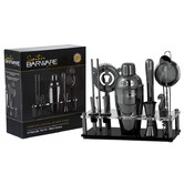 Gimlet Lane 14 Piece Black Chrome Cocktail Set