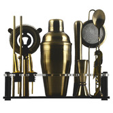 Gimlet Lane Antique-Style Gold 14 Piece Cocktail Set