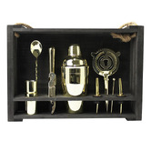 Gimlet Lane 11 Piece Cocktail Maker with Black Hanging Stand Set