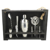 Gimlet Lane 11 Piece Cocktail Maker with Black Hanging Stand Set